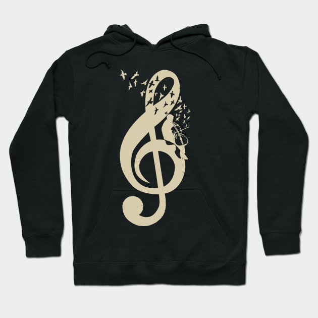 Treble Clef - Music Cello - Vintage Hoodie by barmalisiRTB